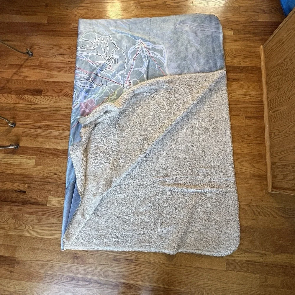 Winter Park Ski Map Throw‎ Blanket Polyester Terry Tash SkiMap Art